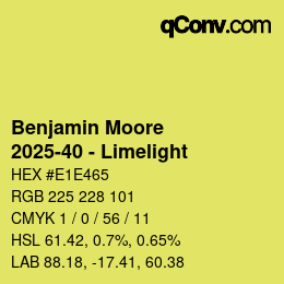Color code: Benjamin Moore - 2025-40 - Limelight | qconv.com