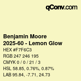 Código de color: Benjamin Moore - 2025-60 - Lemon Glow | qconv.com