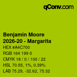 Code couleur: Benjamin Moore - 2026-20 - Margarita | qconv.com