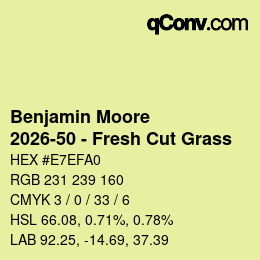 カラーコード: Benjamin Moore - 2026-50 - Fresh Cut Grass | qconv.com