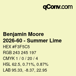 Color code: Benjamin Moore - 2026-60 - Summer Lime | qconv.com