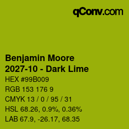 Code couleur: Benjamin Moore - 2027-10 - Dark Lime | qconv.com