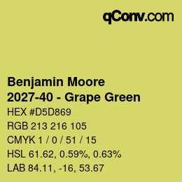 Color code: Benjamin Moore - 2027-40 - Grape Green | qconv.com
