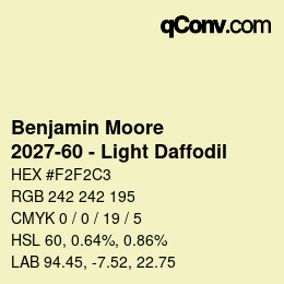 Color code: Benjamin Moore - 2027-60 - Light Daffodil | qconv.com