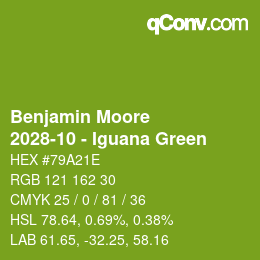 Color code: Benjamin Moore - 2028-10 - Iguana Green | qconv.com