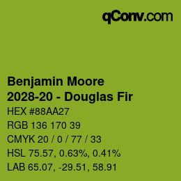 Farbcode: Benjamin Moore - 2028-20 - Douglas Fir | qconv.com