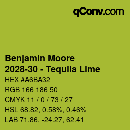 Código de color: Benjamin Moore - 2028-30 - Tequila Lime | qconv.com
