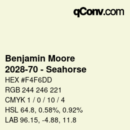 カラーコード: Benjamin Moore - 2028-70 - Seahorse | qconv.com