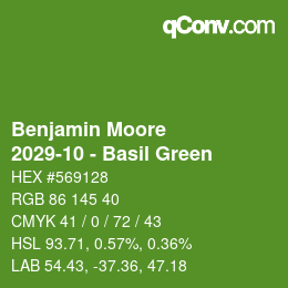 Color code: Benjamin Moore - 2029-10 - Basil Green | qconv.com