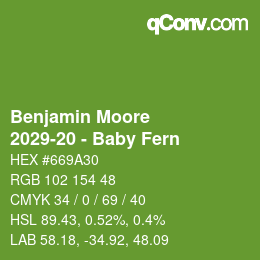 Código de color: Benjamin Moore - 2029-20 - Baby Fern | qconv.com