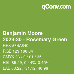 Color code: Benjamin Moore - 2029-30 - Rosemary Green | qconv.com
