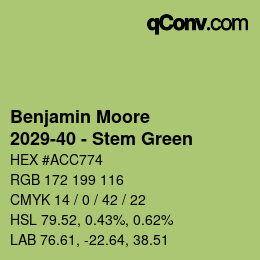 Code couleur: Benjamin Moore - 2029-40 - Stem Green | qconv.com