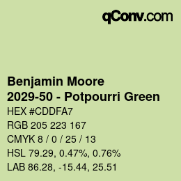 Farbcode: Benjamin Moore - 2029-50 - Potpourri Green | qconv.com