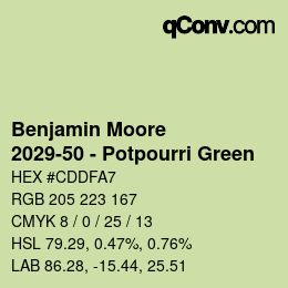 Code couleur: Benjamin Moore - 2029-50 - Potpourri Green | qconv.com