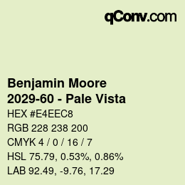 Code couleur: Benjamin Moore - 2029-60 - Pale Vista | qconv.com