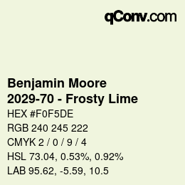 Color code: Benjamin Moore - 2029-70 - Frosty Lime | qconv.com