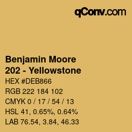 Código de color: Benjamin Moore - 202 - Yellowstone | qconv.com