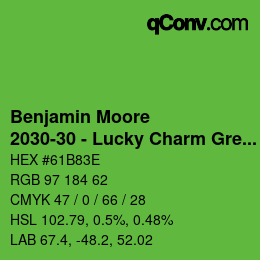 Code couleur: Benjamin Moore - 2030-30 - Lucky Charm Green | qconv.com