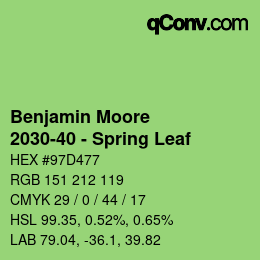 Código de color: Benjamin Moore - 2030-40 - Spring Leaf | qconv.com