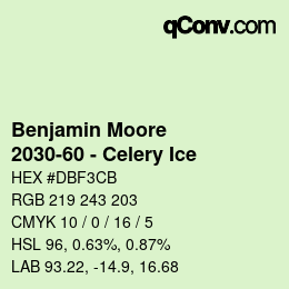 Code couleur: Benjamin Moore - 2030-60 - Celery Ice | qconv.com