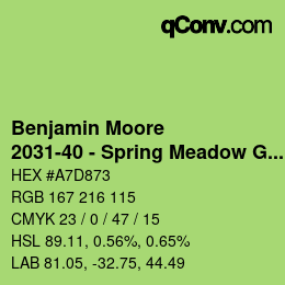 Código de color: Benjamin Moore - 2031-40 - Spring Meadow Green | qconv.com