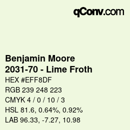 Code couleur: Benjamin Moore - 2031-70 - Lime Froth | qconv.com