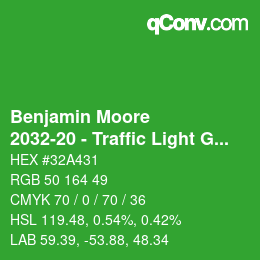 Farbcode: Benjamin Moore - 2032-20 - Traffic Light Green | qconv.com