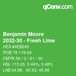 Código de color: Benjamin Moore - 2032-30 - Fresh Lime | qconv.com