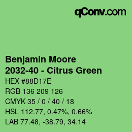 Color code: Benjamin Moore - 2032-40 - Citrus Green | qconv.com