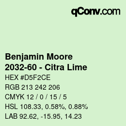 Código de color: Benjamin Moore - 2032-60 - Citra Lime | qconv.com