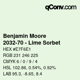 Code couleur: Benjamin Moore - 2032-70 - Lime Sorbet | qconv.com