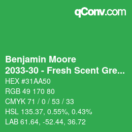 Farbcode: Benjamin Moore - 2033-30 - Fresh Scent Green | qconv.com