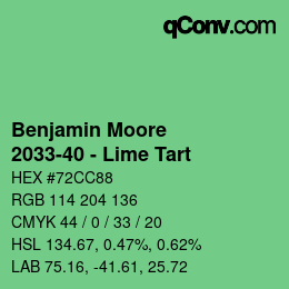 Color code: Benjamin Moore - 2033-40 - Lime Tart | qconv.com