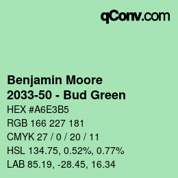 Color code: Benjamin Moore - 2033-50 - Bud Green | qconv.com