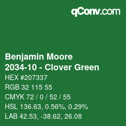 Código de color: Benjamin Moore - 2034-10 - Clover Green | qconv.com