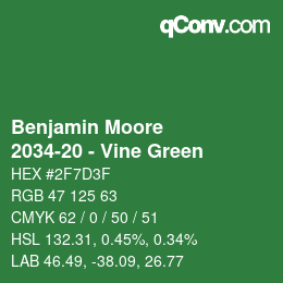 Color code: Benjamin Moore - 2034-20 - Vine Green | qconv.com