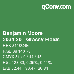 カラーコード: Benjamin Moore - 2034-30 - Grassy Fields | qconv.com