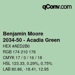 Code couleur: Benjamin Moore - 2034-50 - Acadia Green | qconv.com