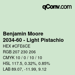 Farbcode: Benjamin Moore - 2034-60 - Light Pistachio | qconv.com