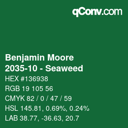Code couleur: Benjamin Moore - 2035-10 - Seaweed | qconv.com