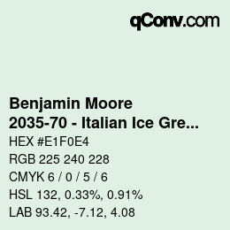 Farbcode: Benjamin Moore - 2035-70 - Italian Ice Green | qconv.com