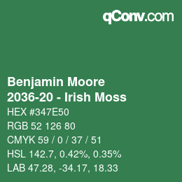 Farbcode: Benjamin Moore - 2036-20 - Irish Moss | qconv.com