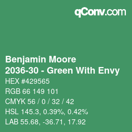 Farbcode: Benjamin Moore - 2036-30 - Green With Envy | qconv.com