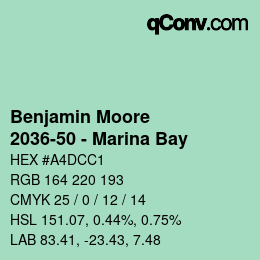 Color code: Benjamin Moore - 2036-50 - Marina Bay | qconv.com