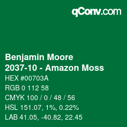 Código de color: Benjamin Moore - 2037-10 - Amazon Moss | qconv.com