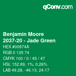 Farbcode: Benjamin Moore - 2037-20 - Jade Green | qconv.com