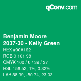 Código de color: Benjamin Moore - 2037-30 - Kelly Green | qconv.com