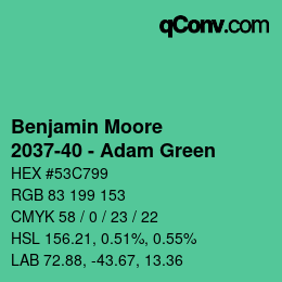 Color code: Benjamin Moore - 2037-40 - Adam Green | qconv.com