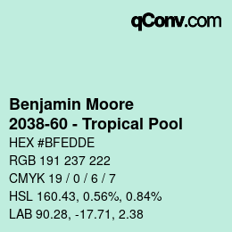 Code couleur: Benjamin Moore - 2038-60 - Tropical Pool | qconv.com