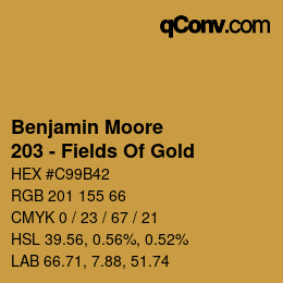 Color code: Benjamin Moore - 203 - Fields Of Gold | qconv.com